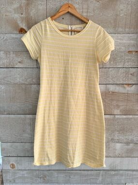 Sail to Sable Pale Yellow Striped Mini Dress